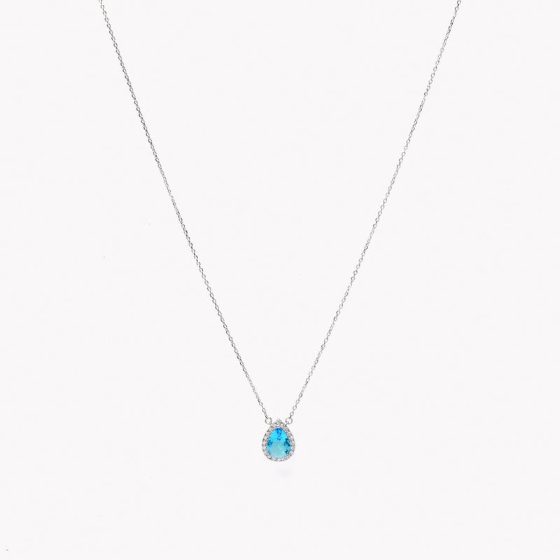 Colar Gota em Prata 925 - Azul
