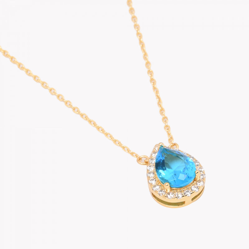 Colar Gota em Prata 925 - Azul