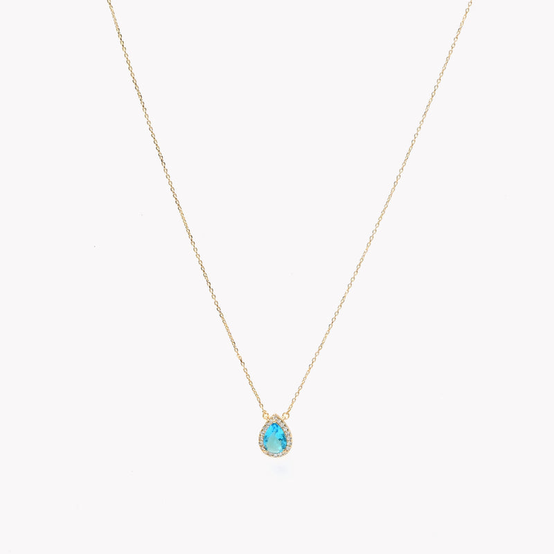 Colar Gota em Prata 925 - Azul