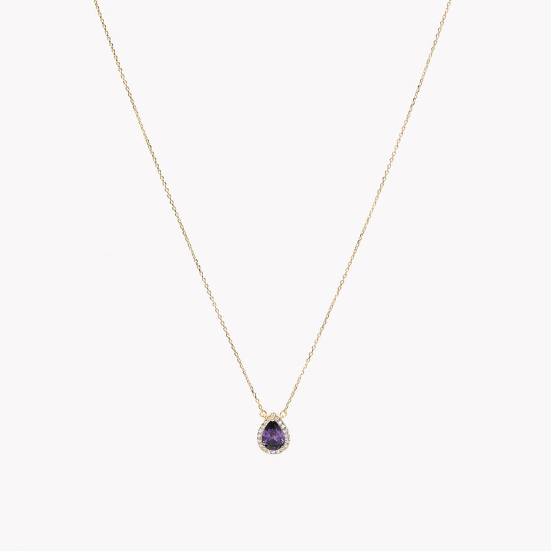 Colar Gota em Prata 925 - Lilás
