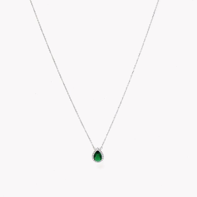 Colar Gota em Prata 925 - Verde