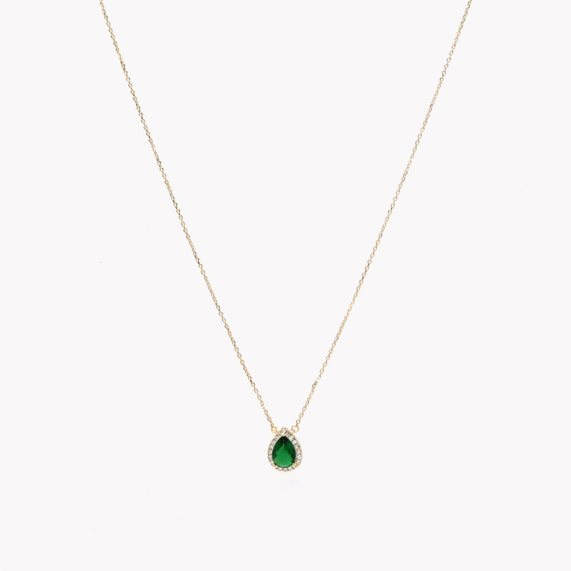 Colar Gota em Prata 925 - Verde