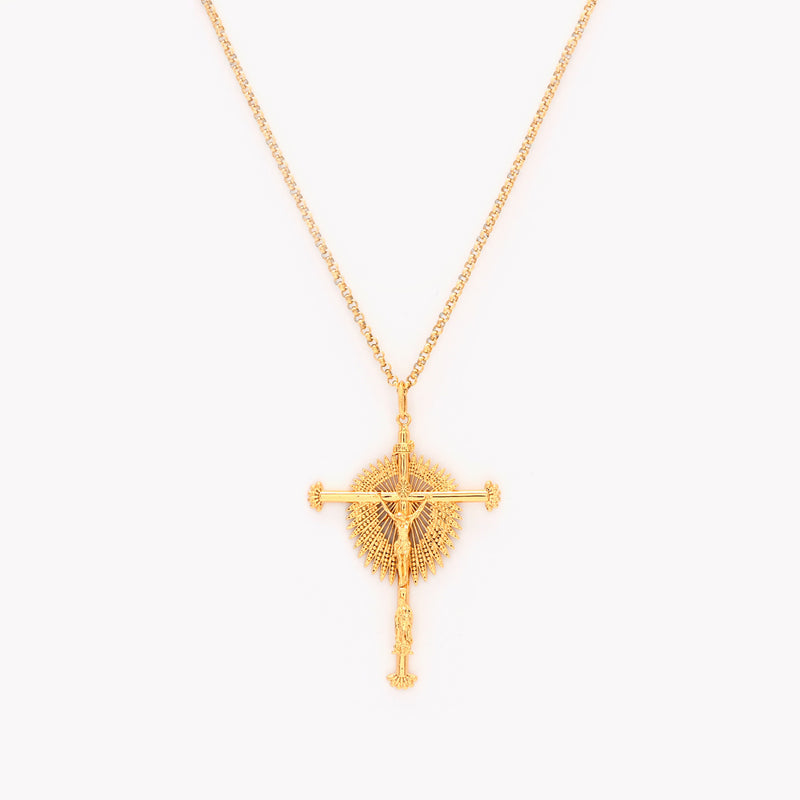 Colar crucifixo filigrana