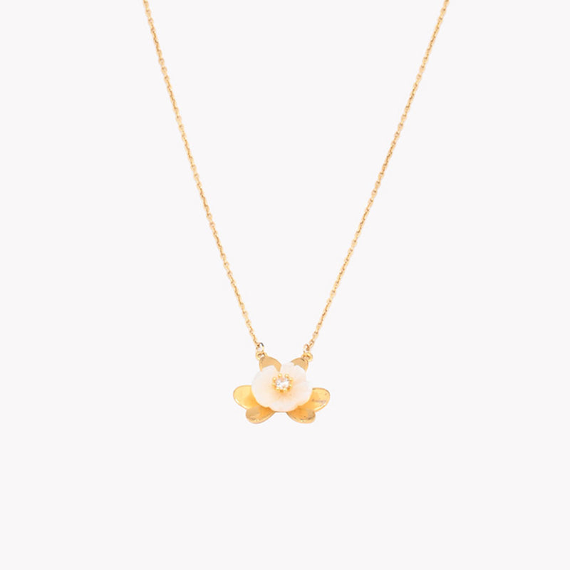 Colar em Banho de Ouro 18k  flor madrepérola