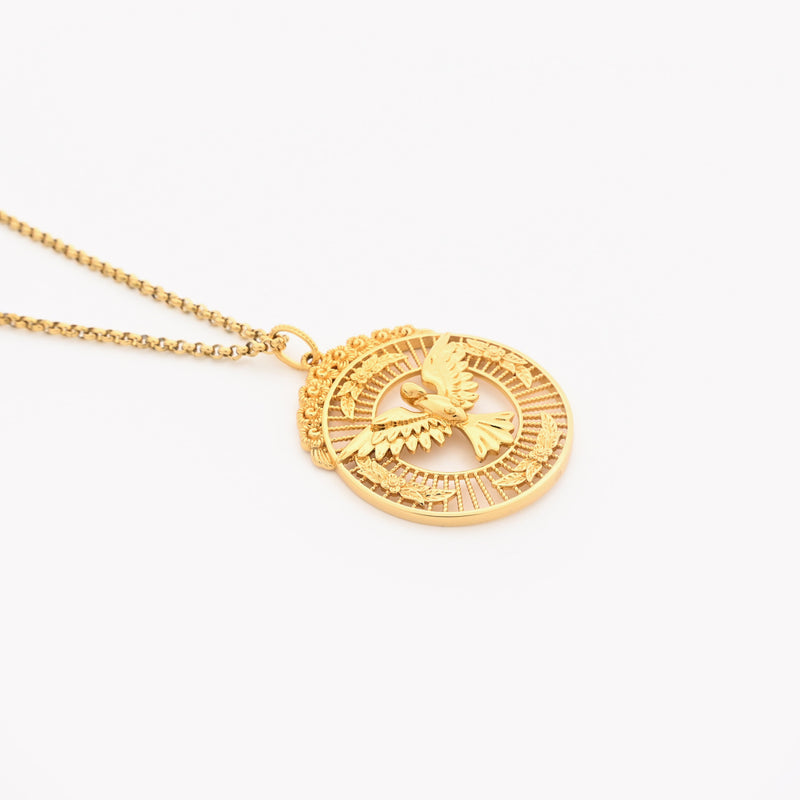 Colar Espírito Santo Banho de Ouro