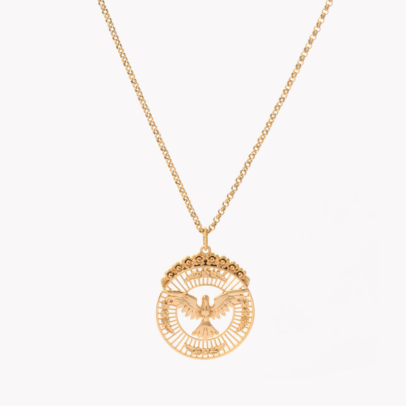 Colar Espírito Santo Banho de Ouro