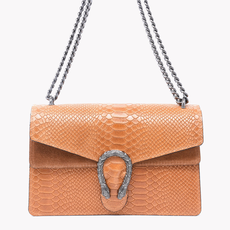 Bolsa em Pele com textura croco
