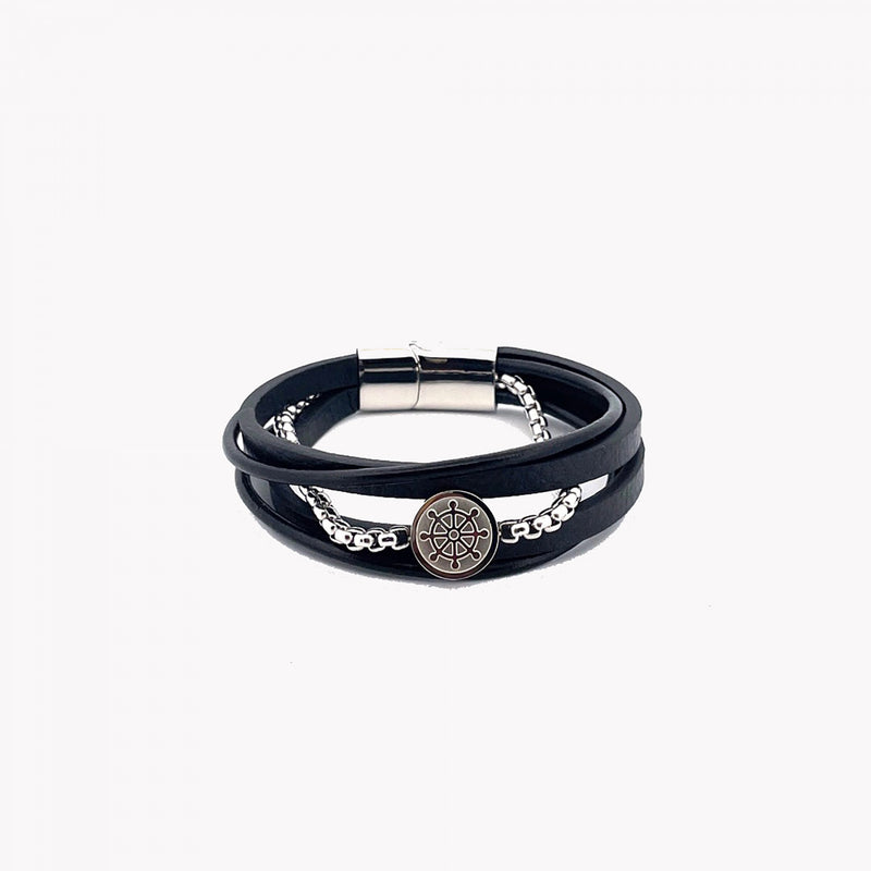 Pulsera hombre timón acero