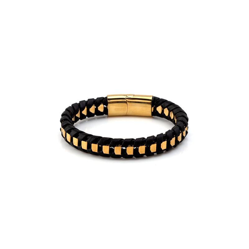 Pulseira Aço+Pele Homem