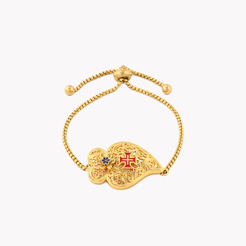 Pulseira ajustável coração de viana - Filigrana