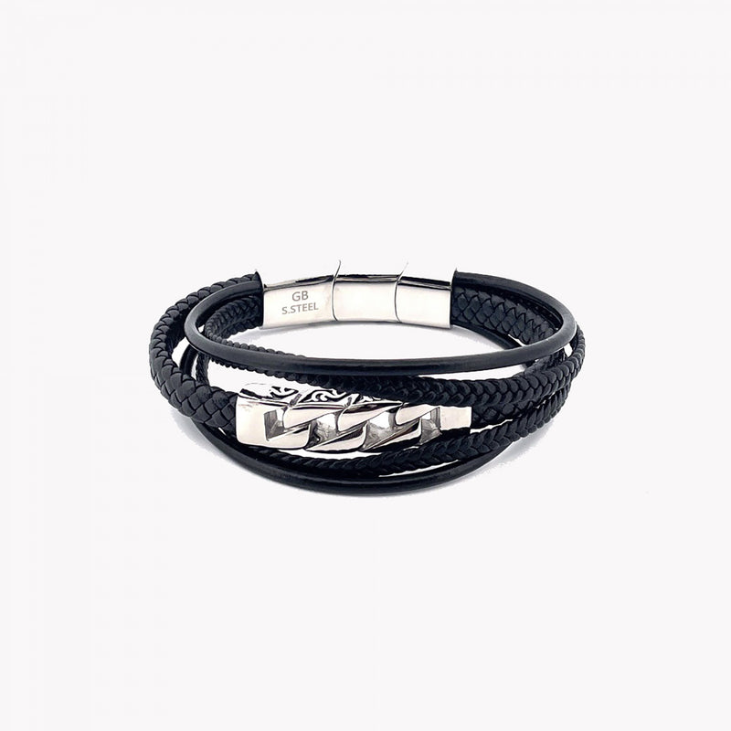 Brazalete de acero entrelazado de 5 capas