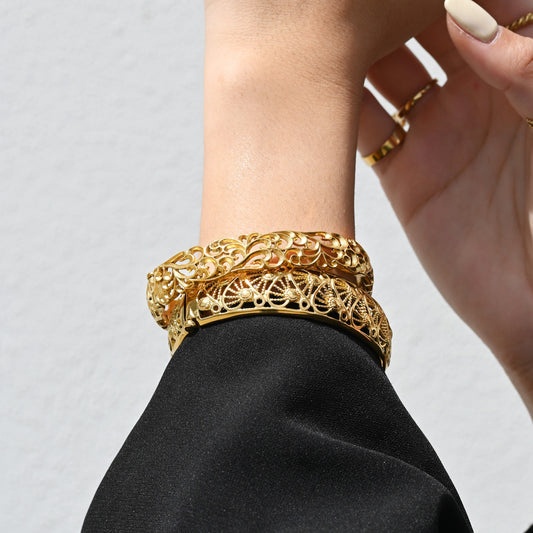 Pulseira Rígida Tradição Portugal Banho de ouro 18 k