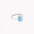 Anillo Gota Ajustable en Plata 925 - Azul