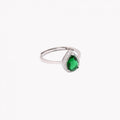 Anillo Gota Ajustable en Plata 925 - Verde