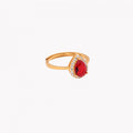 Anillo Gota Ajustable en Plata 925 - Rojo