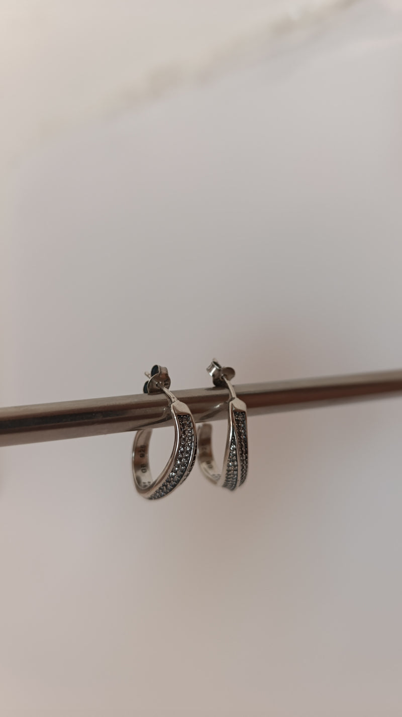 Argola de prata 925 zircónia