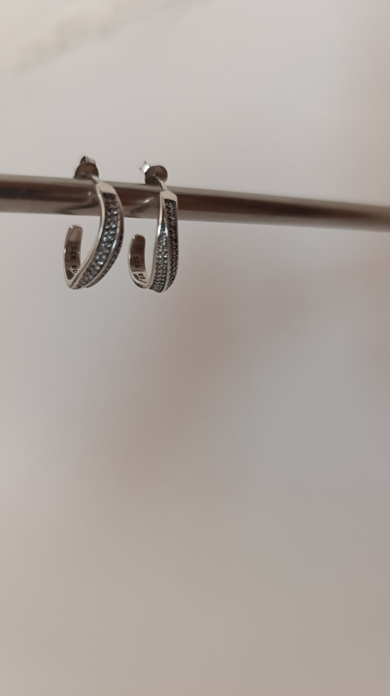 Argola de prata 925 zircónia