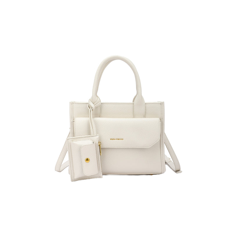 Mala crossbody com fecho de aba e mini moedeiro