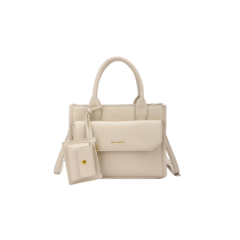 Mala crossbody com fecho de aba e mini moedeiro