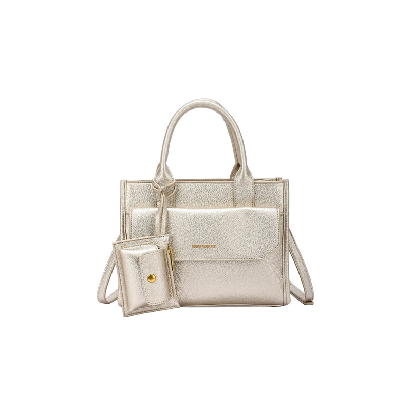 Mala crossbody com fecho de aba e mini moedeiro