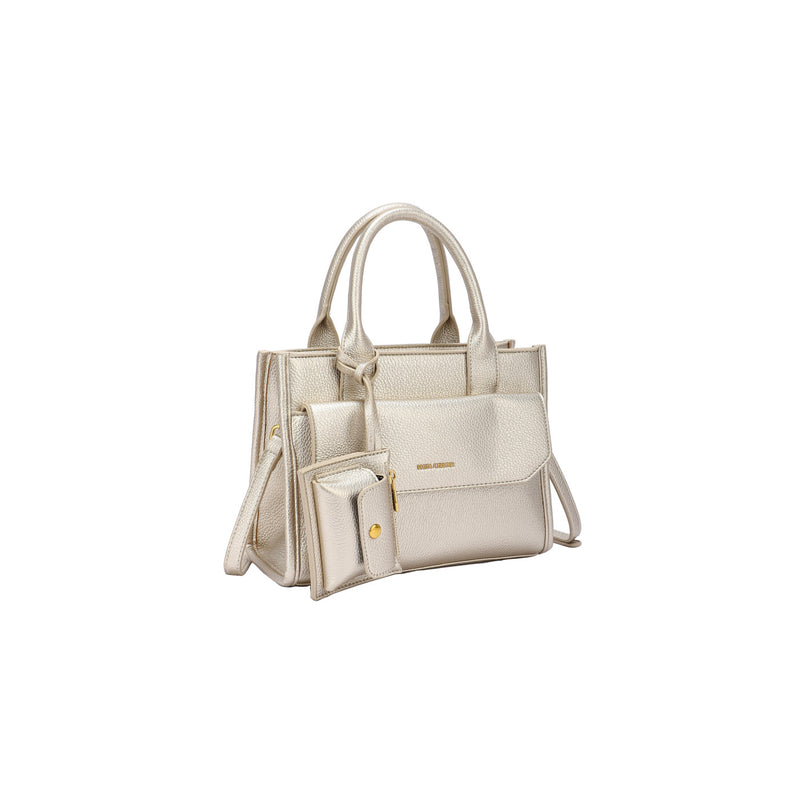 Mala crossbody com fecho de aba e mini moedeiro