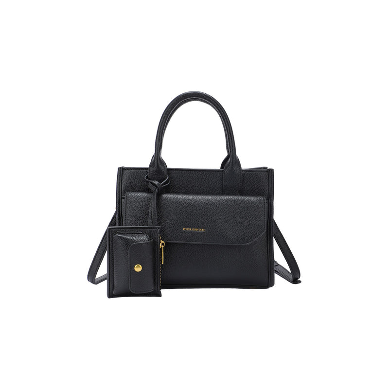 Mala crossbody com fecho de aba e mini moedeiro