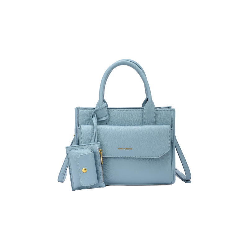 Mala crossbody com fecho de aba e mini moedeiro