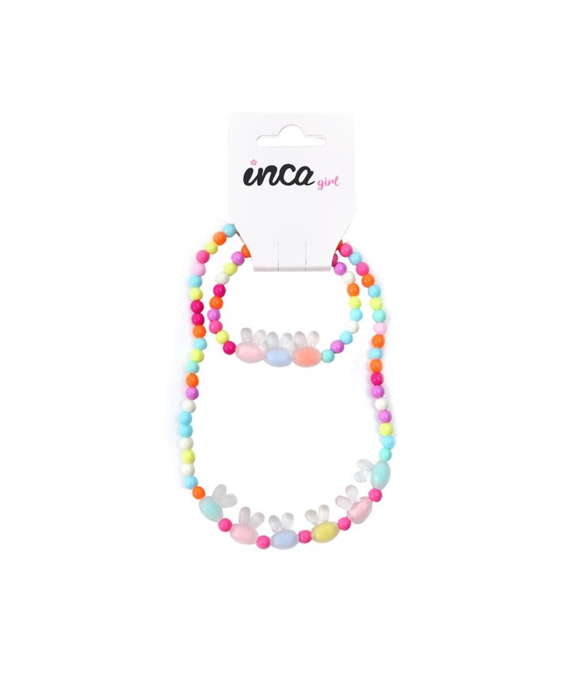 Conjunto de collar y pulsera de conejo