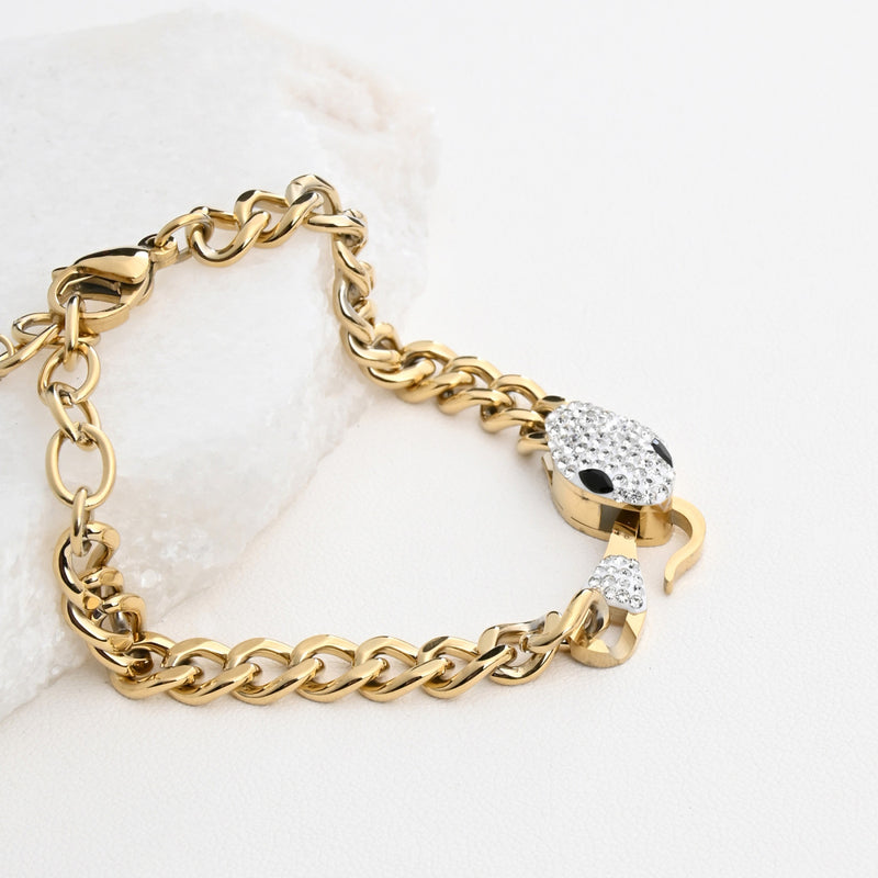 Pulseira em aço cobra