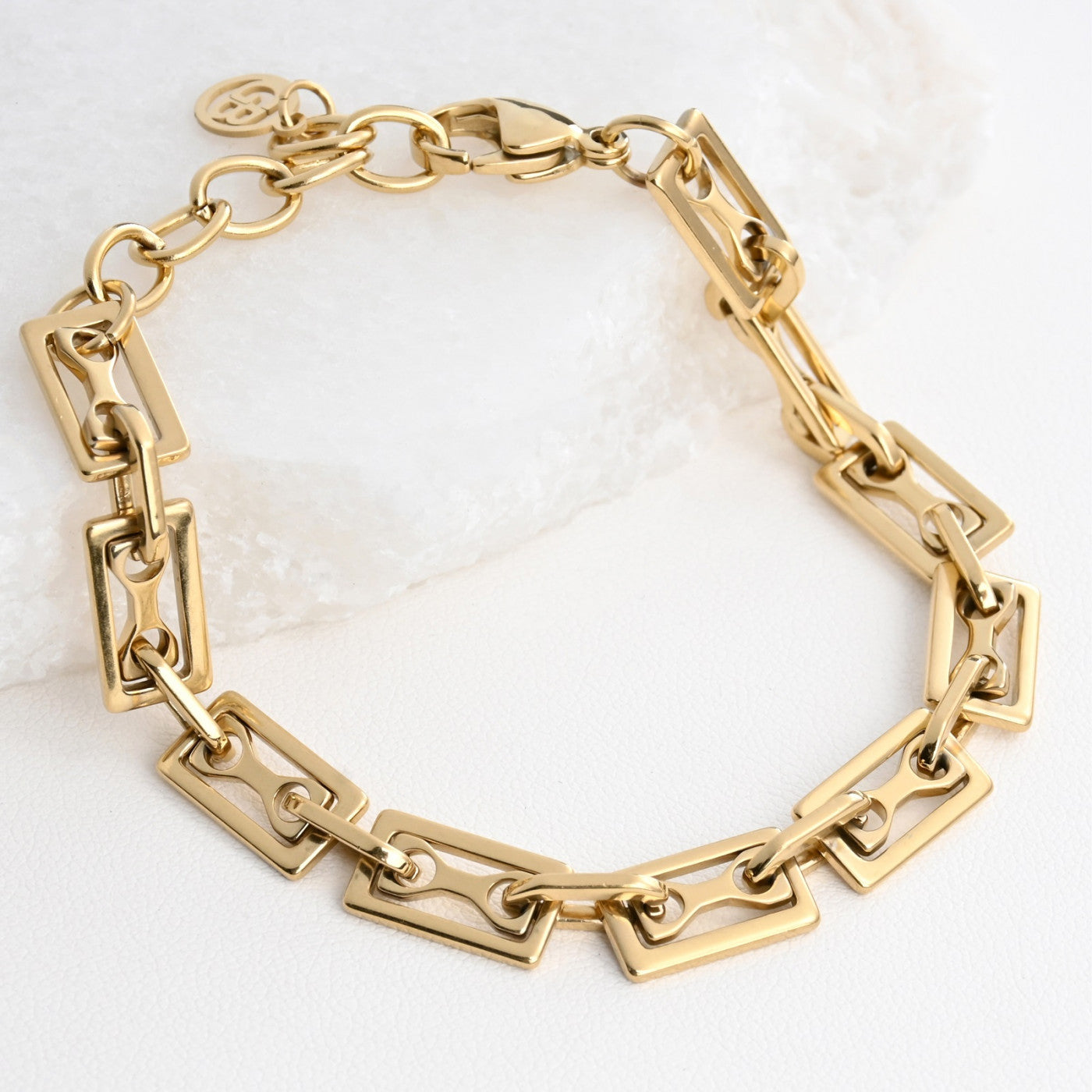 Pulseira em aço retângulos