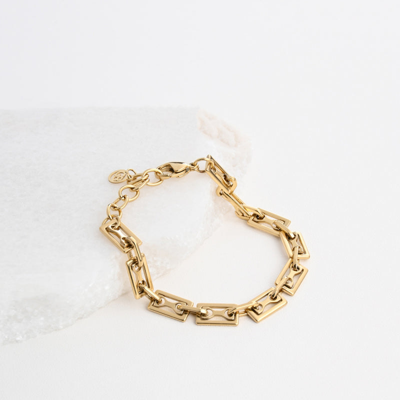 Pulseira em aço retângulos