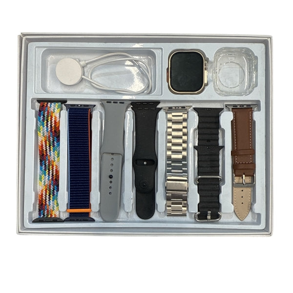 Smartwatch -Kit Aemax – 1 Smartwatch + 7 Braceletes + 1 Proteção + 1 Carregador