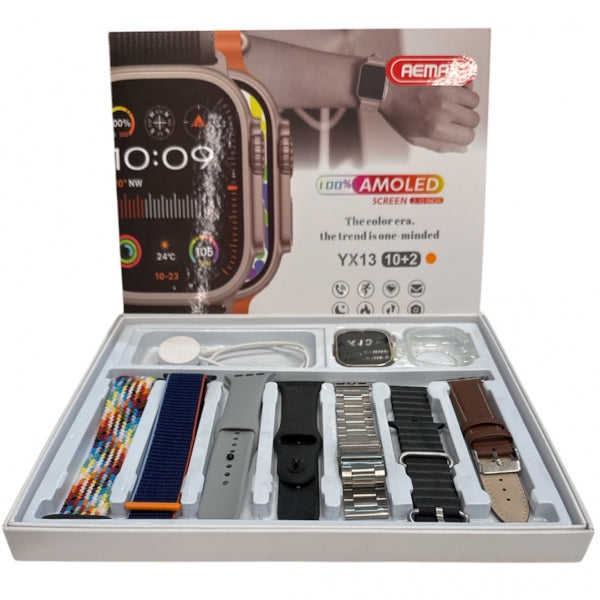 Smartwatch -Kit Aemax – 1 Smartwatch + 7 Braceletes + 1 Proteção + 1 Carregador