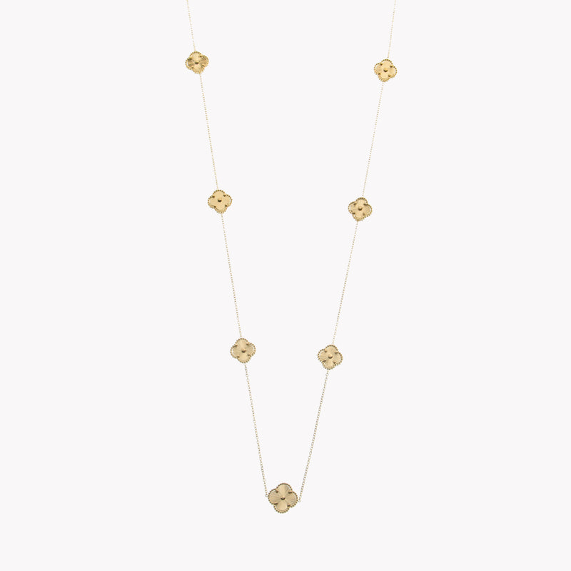 Colar  7 Trevos com Banho de Ouro 18k
